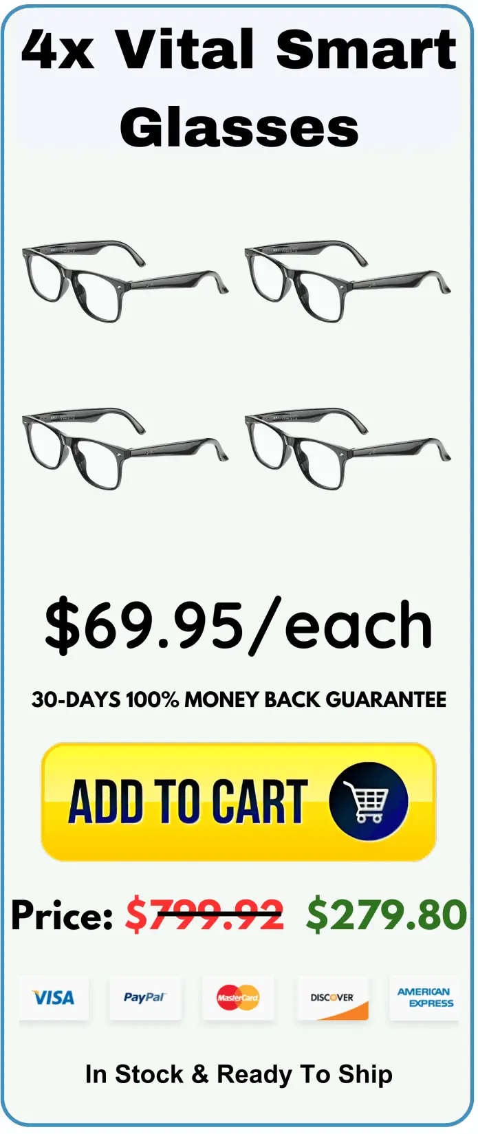 Vital Smart Glasses package price 